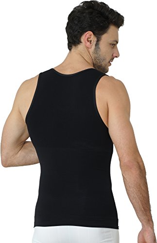 UnsichtBra Camiseta de Compresión | Ropa Interior Adelgazante Moldeadora Hombre (sw_7100)(Negro, S)