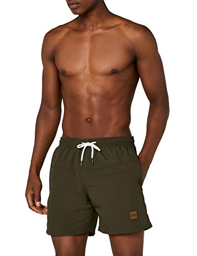 Urban Classics Block Swim Shorts Bañador de natación, Verde Olive), Large para Hombre