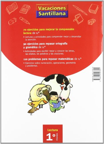 Vacaciones Santillana, Cuaderno con 70 Ejercicios Para Mejorar La Comprension Lectora, 1 Educación Primaria