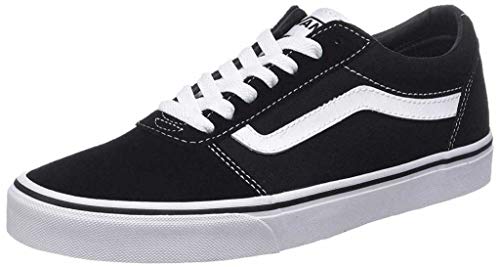 Vans Ward Canvas, Zapatillas Hombre, Negro ((Suede/Canvas) Black/White C4R), 42.5 EU