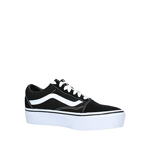 Vans Ward Platform Canvas Zapatillas Mujer, Negro (Canvas) Black/White 187), 39 EU (6 UK)