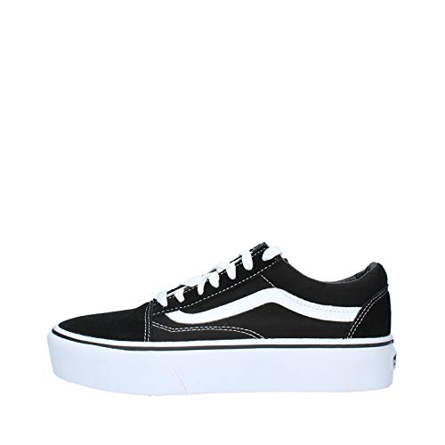 Vans Ward Platform Canvas Zapatillas Mujer, Negro (Canvas) Black/White 187), 39 EU (6 UK)