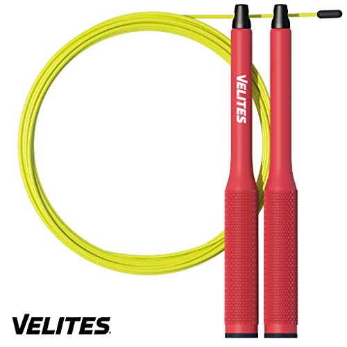 Velites Cuerda de Saltar lastrada para Crossfit, Boxeo y Fitness Vropes Fire 2.0 Comba de Velocidad de Aluminio (Lastres no inculidos)