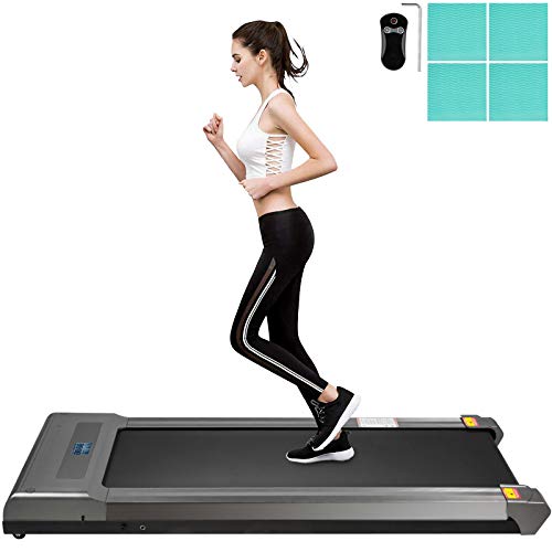 VEVOR Cinta de Correr Eléctrica sin Pasamanos Plegable, Cinta de Andar y Correr Eléctrica con Pantalla Digital LED, Cinta para Andar de Color Plata con Control Remoto, Capacidad hasta 100kg