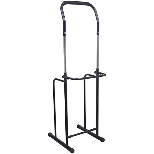 vidaXL Barra de Dominadas Fondos 175-224 cm Negro Máquina Musculación Gimnasio