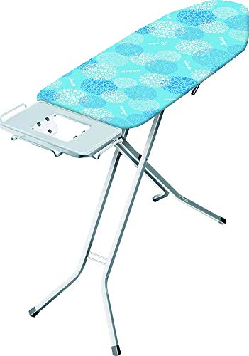 Vileda Solid - Tabla de planchar mediana, altura regulable 74 - 95 cm, superficie de planchado extra grande, estable y robusta, medidas: 122 x 44 cm, color azul