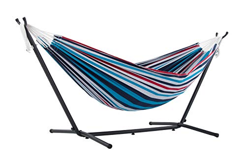 Vivere UHSDO8-12 - Hamaca con soporte incluido, multicolor, 250 cm, doble, diseño Vasquera