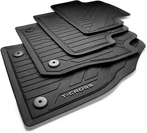 Volkswagen 2GM06150082V Alfombrillas de Goma Premium para Todas Las Condiciones climáticas, Color Negro, con Texto en T-Cross