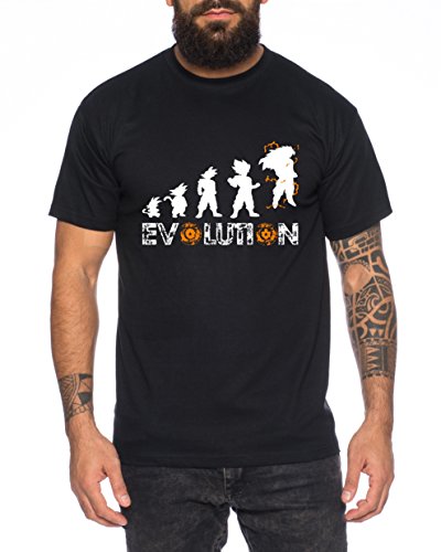 WhyKiki Super Son Goku Evolution Camiseta de Hombre Goku Dragon Master Son Ball Vegeta Turtle Roshi Db, Farbe2:Negro;Größe2:XL