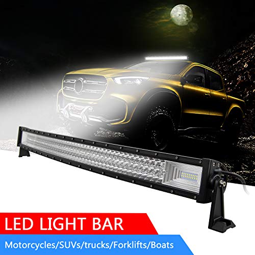 Willpower Barra Led 4x4 42 Pulgadas 540w Barras Led Coche Curvas 7D IP67 Impermeable Tri-fila Faro Led Focos Led 12v 24v 6000k Barras de Luz Led para Tractor SUV ATV UTV Off-road Con Mazo de Cables