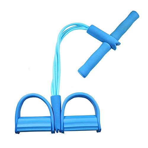 WISDOMLIFE Cuerda para ejercitar piernas, 4 Tubos, multifunción, para Yoga, Fitness, Pedal, dominadas, Culturismo, etc. Bandas de Ejercicio de Resistencia para Gimnasio en casa (Azul)