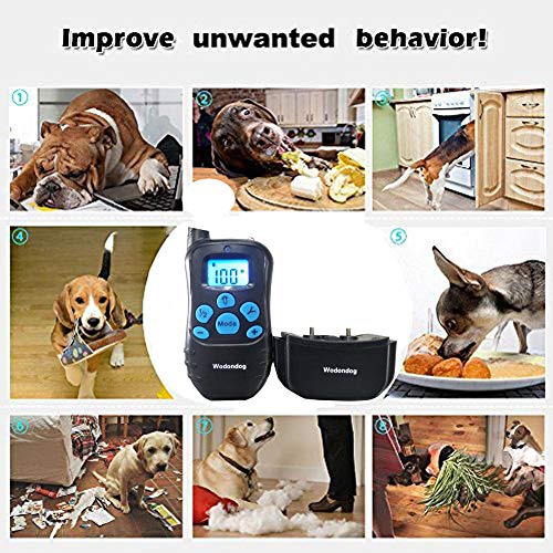 Wodondog Collar eléctrico para Perro, Recargable e Impermeable, Collar de Entrenamiento para Perro, Intensidad de vibración Ajustable