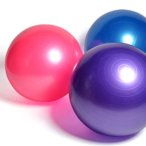 XGYUII Juego de Yoga Kit de 3 Piezas para Principiantes Bundle Esterilla Antideslizante Esencial para Ejercicios de Yoga 65 cm Dispositivo Pelota de Yoga Pilates,Purple