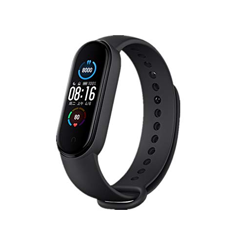 Xiaomi Mi Band 5 Pulsera de Actividad,Monitores de Actividad,Pantalla Pulsómetro Fitness Tracker, Smartwatch con 0.95''Pantalla AMOLED a Color,con iOS y Android,Negro(Versión Global)