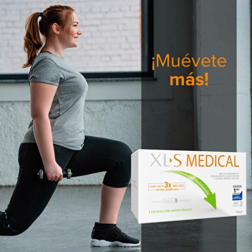 XLS Medical Captagrasas para Perder Peso, Capta 28% de la Grasa Ingerida (1), Comprimidos para Adelgazar, 1 Mes de Tratamiento, 180 comprimidos