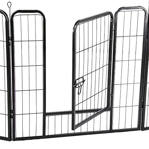 Yaheetech 6 Piezas Vallas para Perros Parque Jaula Mascota Corral Plegable Jaula Parque 80 X 80 cm