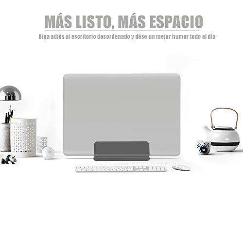 YiYunTE Soporte Vertical Portátil Laptop Stand Soporte para Ordenador Tablet de Aluminio Ancho Ajustable Ahorro de Espacio Combatible con Macbook Portátil Netbook iPad para Oficina Hogar Escritorio