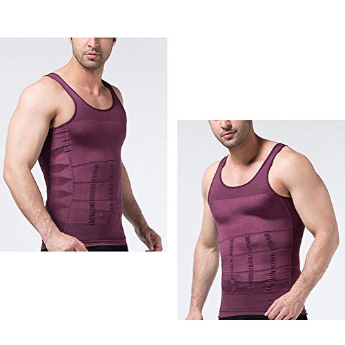 YOUCAI Chaleco Sauna Hombre Compresion de Neopreno Chaleco Modelador Camiseta Reductora para Adelgazante Sudoración Musculación，Púrpura,XL