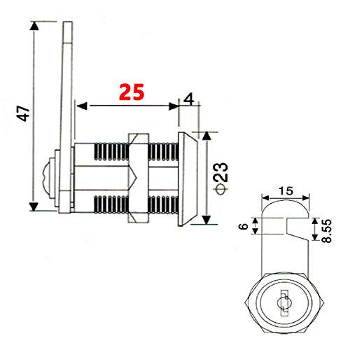 youtu 4pcs Cerradura para buzón o taquilla, Cerrojo de Seguridad para Puerta de Armario, buzón, cajón, taquillas (25mm)