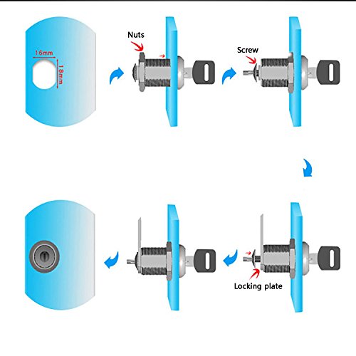 youtu 4pcs Cerradura para buzón o taquilla, Cerrojo de Seguridad para Puerta de Armario, buzón, cajón, taquillas (25mm)