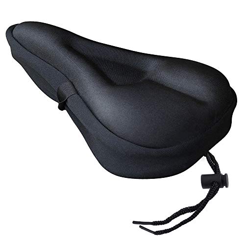 Zacro 28 * 19cm Sillín Cubre Bicicleta,Asiento de Bicicleta Gel,Sillín Cojín Suave para Bicicleta,con Funda Anti-Polvo y Impermeable para Bicicleta de Carretera,de montaña y Urbana-Negra