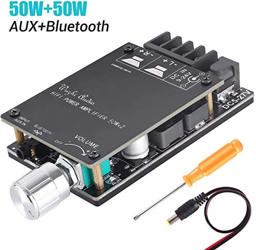 ZHITING Bluetooth Amplifier Board Module 2x50W Digital Stereo Audio Amp Board Dual Channel DC 5V-27V con Filtro de Alta fidelidad