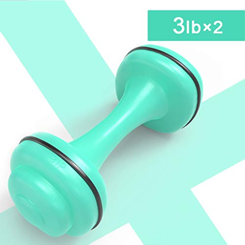 Zxb-shop Mancuernas Ejercicio Fitness 3 Libras de Peso con Mancuernas Mano señoras de la Aptitud Inicio Mancuernas Pesas de Arranque, un Par Mancuernas de Ejercicio (Color : Green)