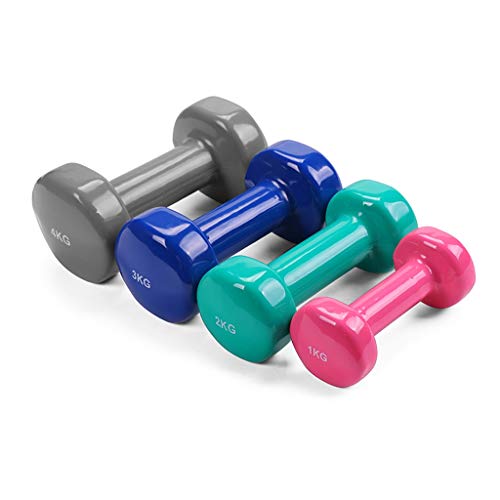 Zxb-shop Mancuernas Ejercicio Fitness Hex Mancuernas de Vinilo con Mancuernas de Peso Par Inicio Equipo de la Aptitud, Juego de 2 Mancuernas de Ejercicio (tamaño : 1kg×2)