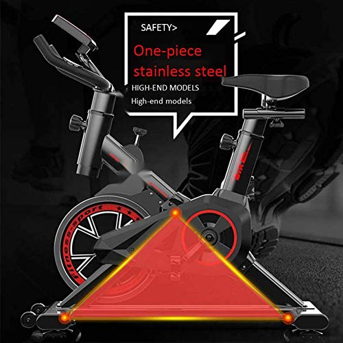 Zzxxo Bicicleta estática de Spinning Deportiva para Estudio,Cardiovascular, Ciclismo, hogar, Gimnasio, Monitor LED, Bicicleta EstáTica con Sensores De Pulso De Mano, Plegable, Unisex