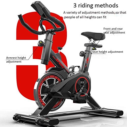 Zzxxo Bicicleta estática de Spinning Deportiva para Estudio,Cardiovascular, Ciclismo, hogar, Gimnasio, Monitor LED, Bicicleta EstáTica con Sensores De Pulso De Mano, Plegable, Unisex