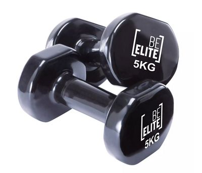 BeElite Vinyl Coated Dumbbell (Pair) - Negro - 0.5KG, Negro