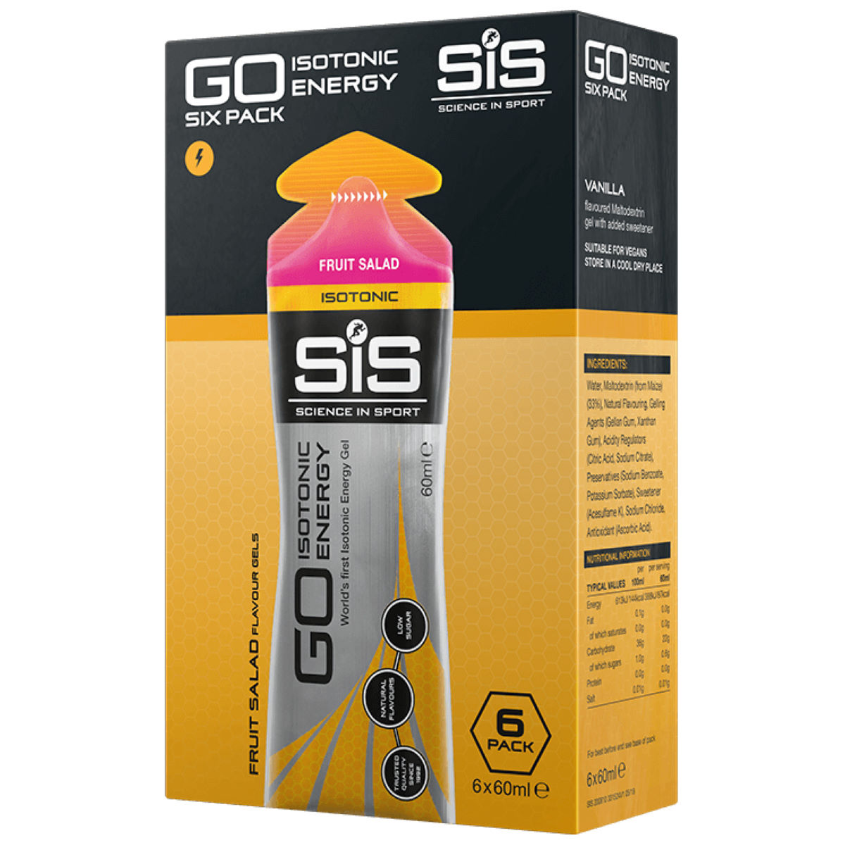 Caja de 6 sobres de gel isotónico Science in Sport - Go Isotonic - Geles