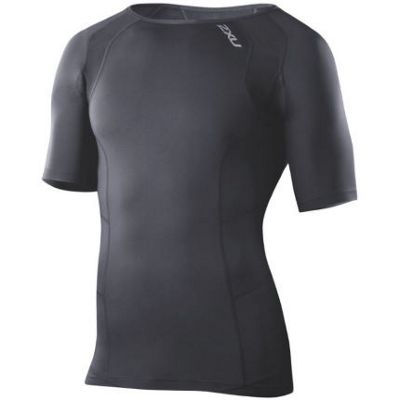 Camiseta de compresión 2XU Core - Negro-Plata - XXL, Negro-Plata