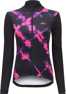 Chaqueta cortavientos para mujer dhb Blok Tie Dye Softshell   - Negro/Rosa - UK 8, Negro/Rosa