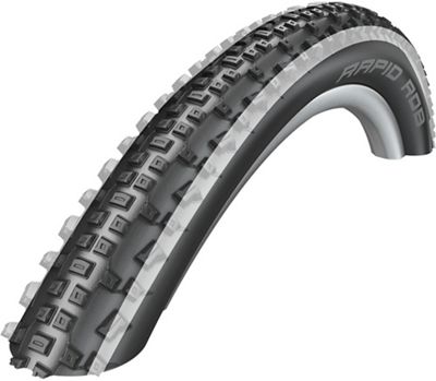 Cubierta de MTB Schwalbe Rapid Rob (K-Guard) - Negro - Raya blanca - Wire Bead, Negro - Raya blanca