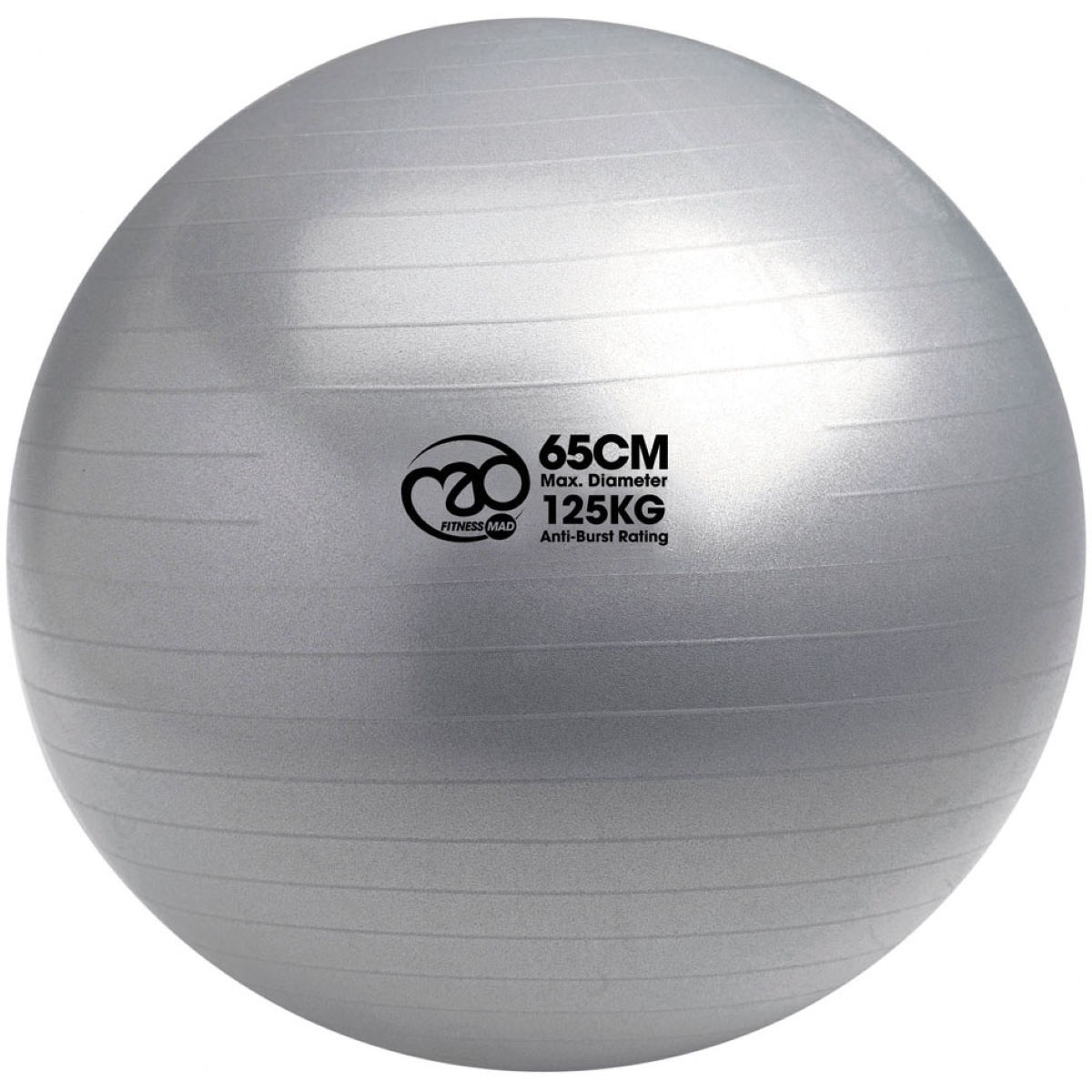 Bola suiza y bomba Fitness-Mad (65 cm, plateada) - Pelotas de gimnasio