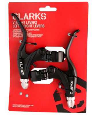 Juego de pinzas y manetas de v-brake Clarks - Negro - Pair - Includes Levers, Negro