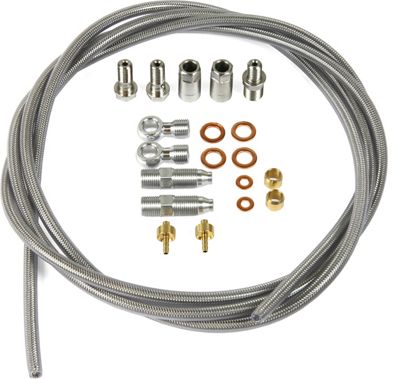 Kit de latiguillo de freno trenzado de acero inoxidable Hope - Plata - Braided Hose - Front or Rear, Plata