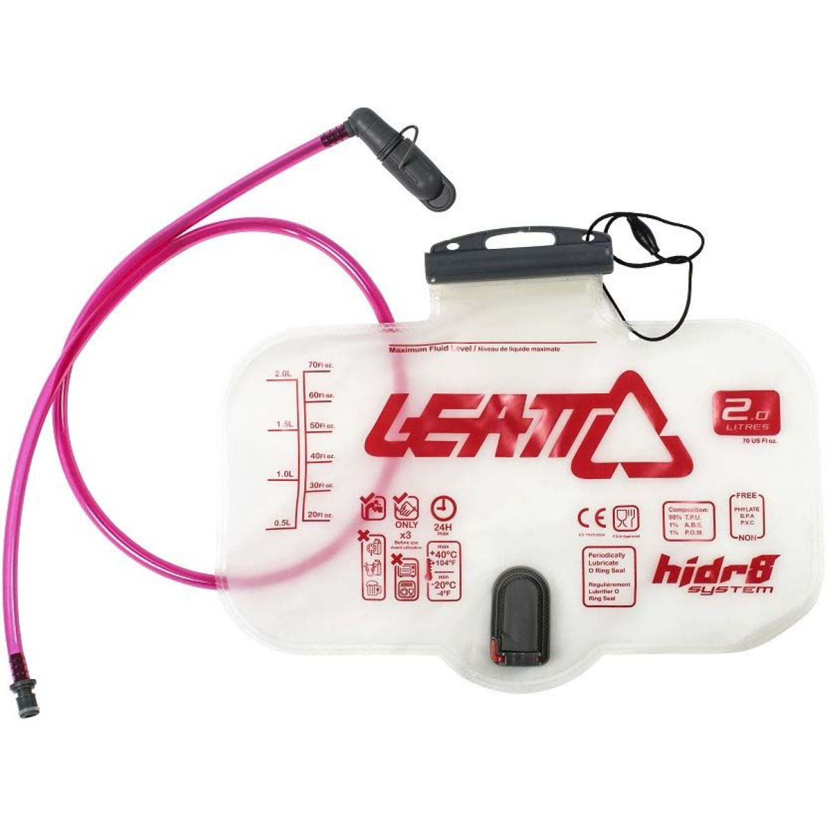 Leatt Flat Cleantech 2L Horizontal Bladder with Tube - Depósitos de hidratación