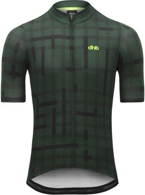 Maillot de manga corta dhb Classic Matrix 2 - Verde/Negro - XS, Verde/Negro