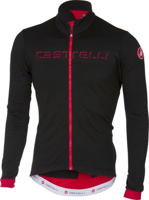 Maillot de manga larga Castelli Fondo Fz - Negro - Rojo, Negro - Rojo