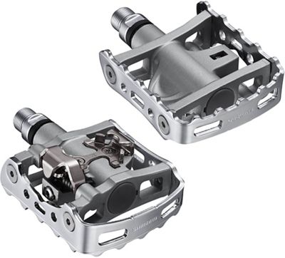 Pedales automáticos SPD/de plataforma de MTB Shimano M324, Plata