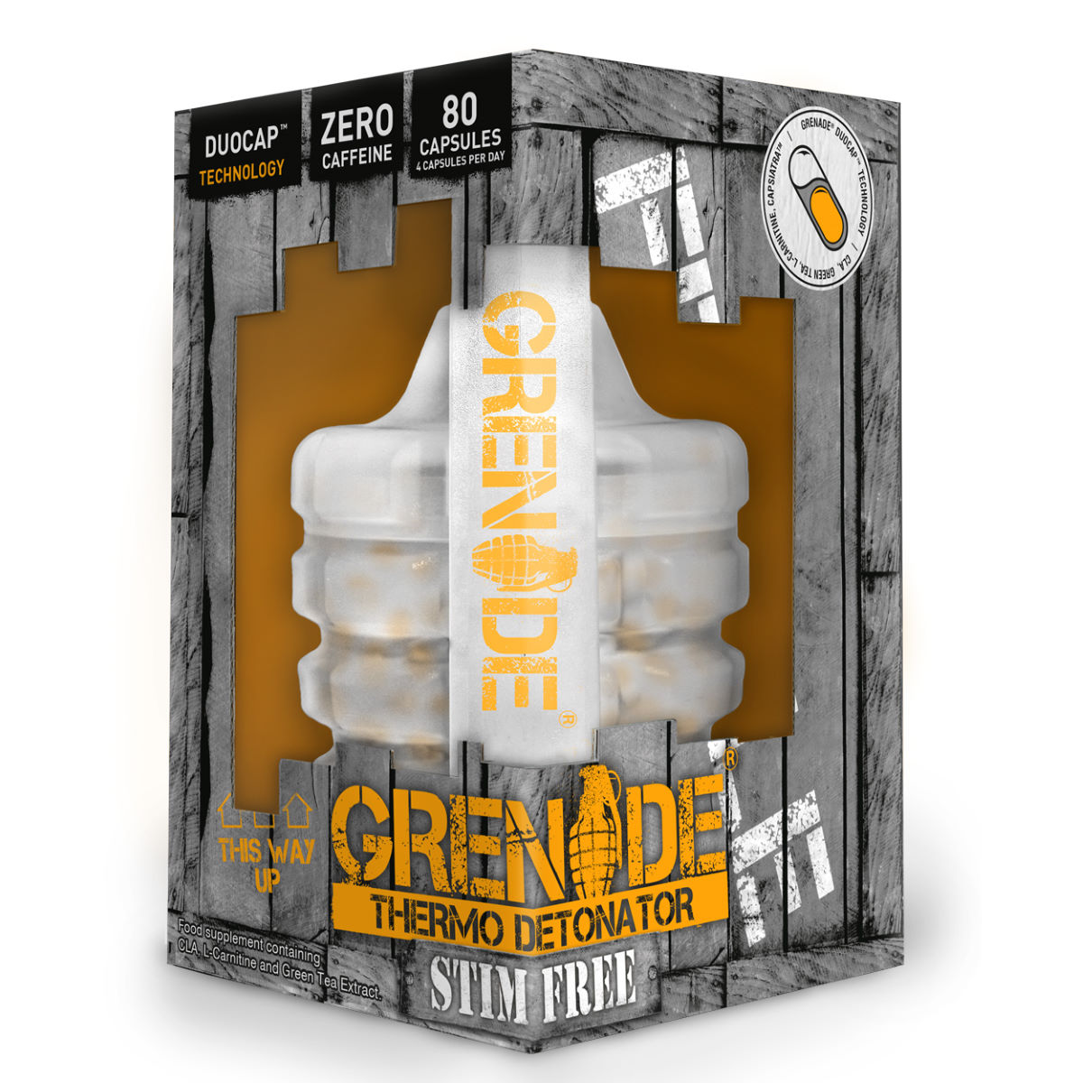 Suplemento de control de peso Grenade Thermo Detonator Stim Free (80 cápsulas) - Suplementos