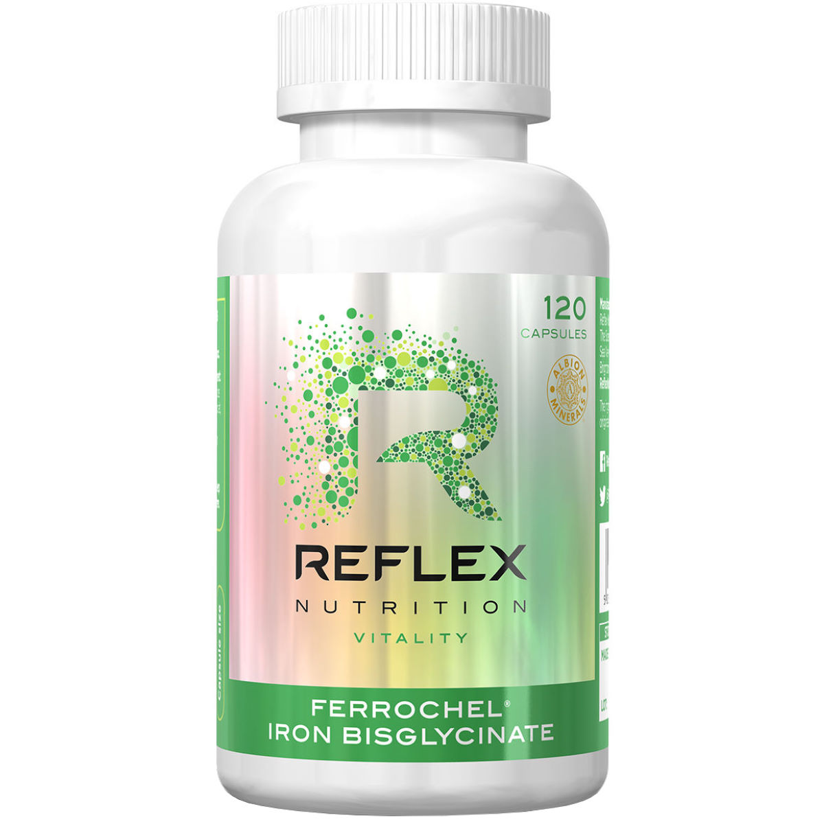 Reflex Albion Ferrochel Iron Bisglycinate (120 Capsules) - Hierro