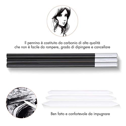 18pcs Sketching Pencil Set LáPiz De CarbóN Borrador Cuchillo LáPiz De Dibujo Boceto Set Con Roll Up Lienzo LáPiz Bolsa Dibujo Pintura ArtíStica Herramienta Para Artistas Profesionales Y Principiantes