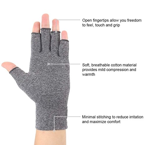 2 pares de guantes de artritis, guantes de compresión de apoyo y calor para manos, alivian el dolor de la reumatoide, la osteoartritis, el RSI, el túnel carpiano, la tendinitis