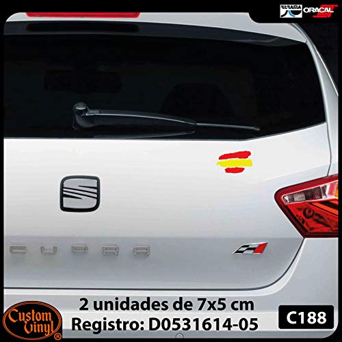 2 unds Pegatina vinilo adhesivo bandera España para cascos coches motos ciclomotores bicicletas de OPEN BUY