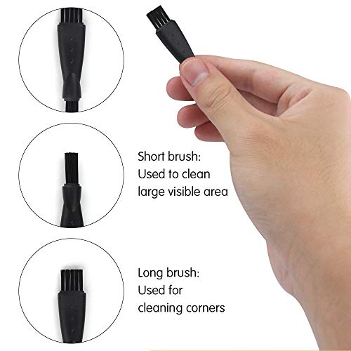 30 Piezas Cepillos de Limpieza para Máquinas de Afeitar, Set de Cepillo de Limpieza de Afeitar Cepillo de Limpieza Antiestático para Hombre (Negro)