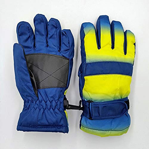 4-7y / 8-12y / 12-16y niños Invierno Guantes de esquí Impermeables y a Prueba de Viento para niños Snowboard al Aire Libre - Azul, 10-12 Meses