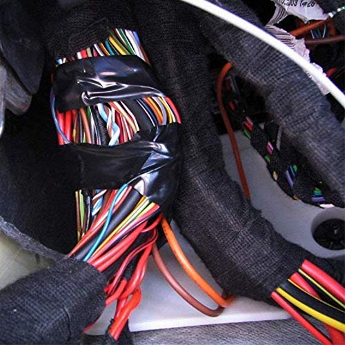 4 piezas Cinta Aislante de algodón, Juego de cables cable de cinta resistente al calor adhesivo de tela cinta telares para coche motocicleta para mazos de Cables domésticos o automotrices